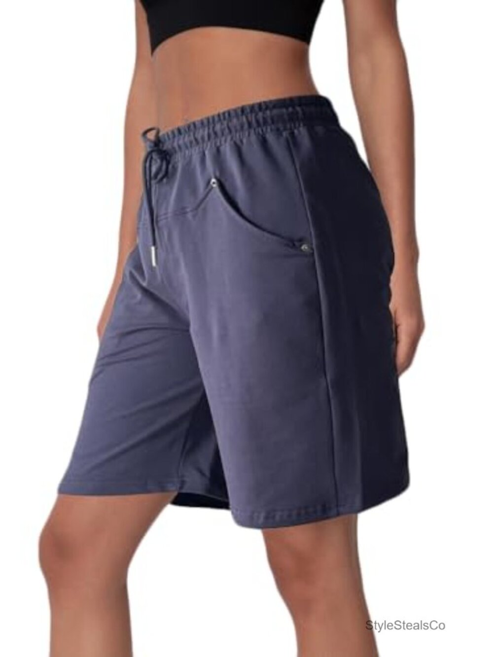 Women's Cotton Sweat Shorts with Pockets Drawstring Waist Loose Athletic Lounge